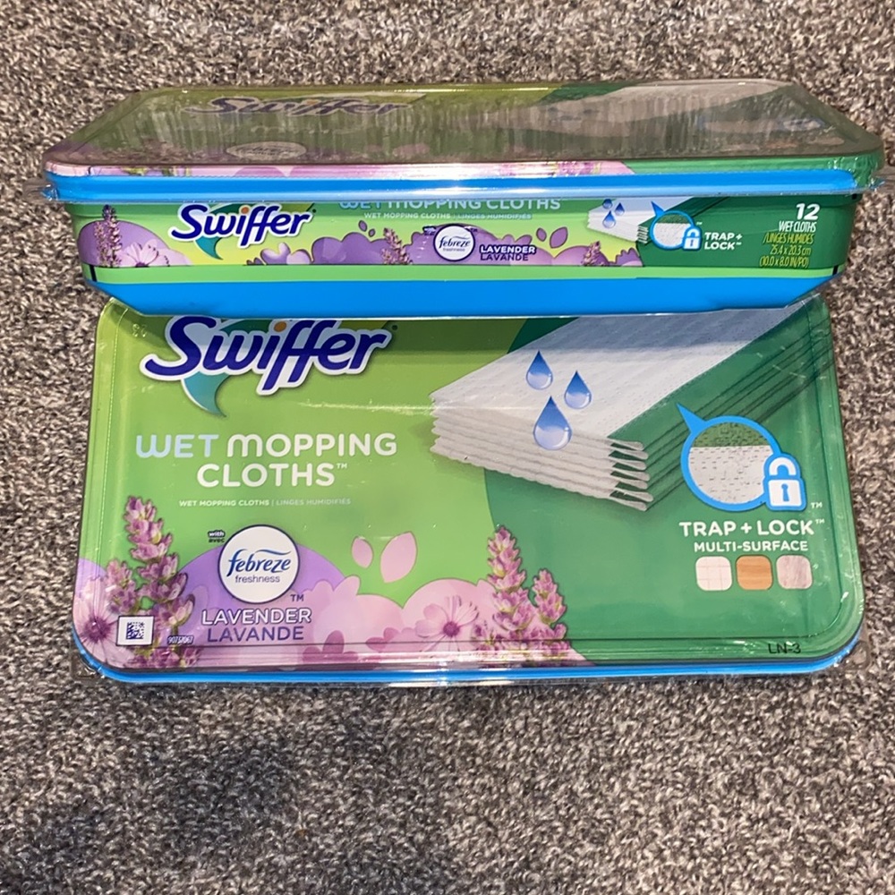 2 packs Swiffer Sweeper Wet Mopping Pad Refills Floor Mop/Febreze Lavender Scen